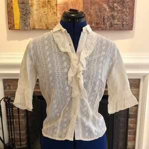 Vintage 1970s Eyelet Lace Blouse